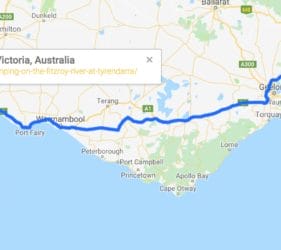 From Melbourne to Fitzroy River Reserve, Tyrendarra