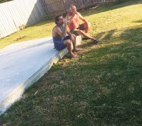 Leo and Vic enjoying an ale