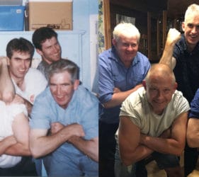 The O'Dea boys (and Vic) - Mick, Vic, Peter, Vincent & John - Past circa 1988 and Present Christmas 2017