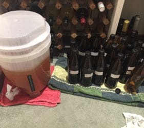 The Northwest Pale Ale fermenting and some of the previous brews