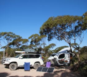 Our campsite near Nullarbor Roadhouse at Rest Area 222km Peg