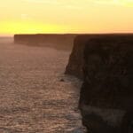 Sunset over the Bunda Cliffs from In Between the Dunes campsite