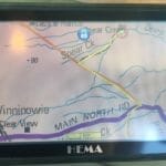 Hema map of track into Spear Creek Caravan Park