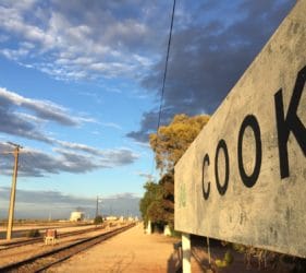 Sunset looking east at Cook