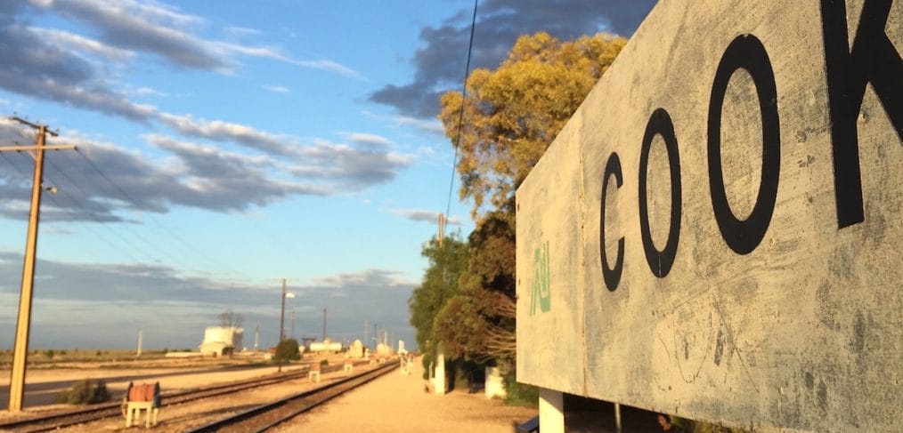 Sunset looking east at Cook