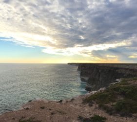 View of the Bunda Cliffs from In Between the Dunes campsite