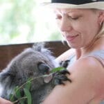 Gita feeding a Koala at Gorge Road Wildlife Park, Cudlee Creek