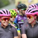 At the start line of Stage 1 of the Women's Tour Down Under at Gumeracha