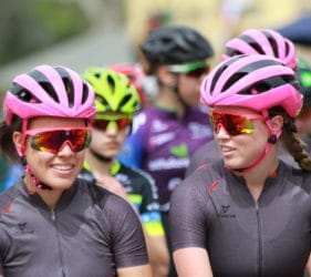 At the start line of Stage 1 of the Women's Tour Down Under at Gumeracha