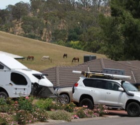 Dora and Peggy at our "camp" in Gumeracha