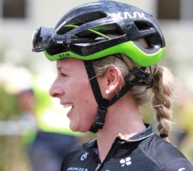 Annette Edmondson, winner of Stage 1 of the Women's Tour Down Under at Gumeracha
