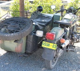 Old motorbike parked at Kenton Valley Cherry Farm