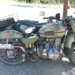 Old motorbike parked at Kenton Valley Cherry Farm