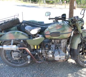 Old motorbike parked at Kenton Valley Cherry Farm