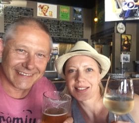 Vic and his cousin Gita from Latvia at Steins Taphouse, Nuriootpa. Excellent range of craft beer!