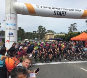 Stage 1 Start of the Women's Tour Down Under at Gumeracha