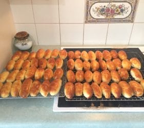 Latvian Pīrāgi made by Leonie and Vic