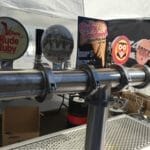 Beer taps from the Woolshed and Robe Town Brewery at the Gumeracha Beer and Bite