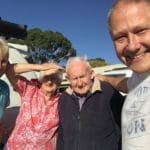 Leonie and Vic leaving Gumeracha, farewelling her Mum and Dad, Eileen and Jim O'Dea