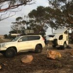 Peggy and Dora at the campsite