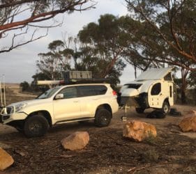 Peggy and Dora at the campsite