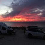 Spectacular sunset at Wauraltee Beach campsite