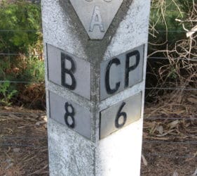 Roadmarker at Gumeracha - 38 Kms to Adelaide, 8 Kms to Birdwood and 6 Kms to Chain of Ponds