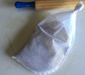 Cracked grains in the mesh bag