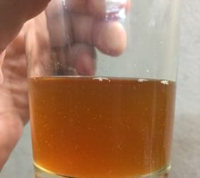 Colour of the brew on bottling day