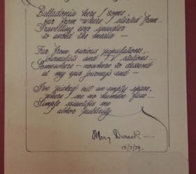 Skylab Speaking poem written by Mary Durack at the Balladonia Hotel Motel